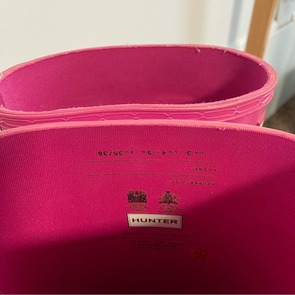 hunter pink tall rain boots - Picture 6 of 8